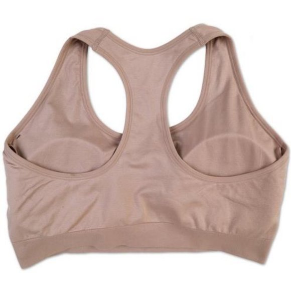 Puma Women's Plus Active Big Logo Sports Bra Taupe - Picture 2 of 11
